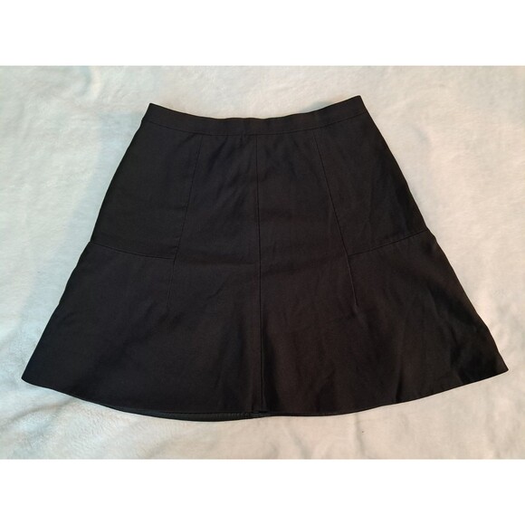 J.Crew A-Line Flared Mini Woven Tulip Skirt Black Lined Retro Stretch Size 00 - Picture 1 of 6